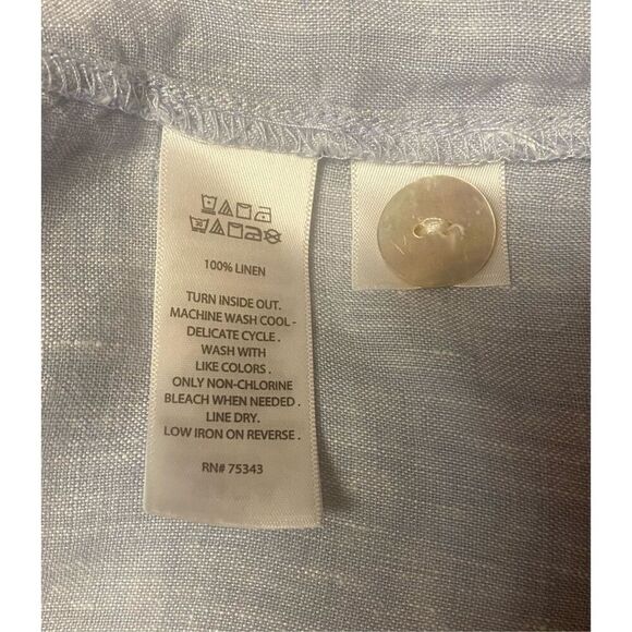 Sigrid Olsen 100% Linen Lt. Blue/Chambray Top 2X Tunic Plus Size - Picture 13 of 13